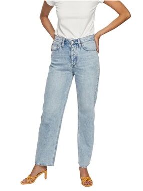 Urban Outfitters BDG Dad Fit High Rise Light Wash Jeans With Side Heel Slit